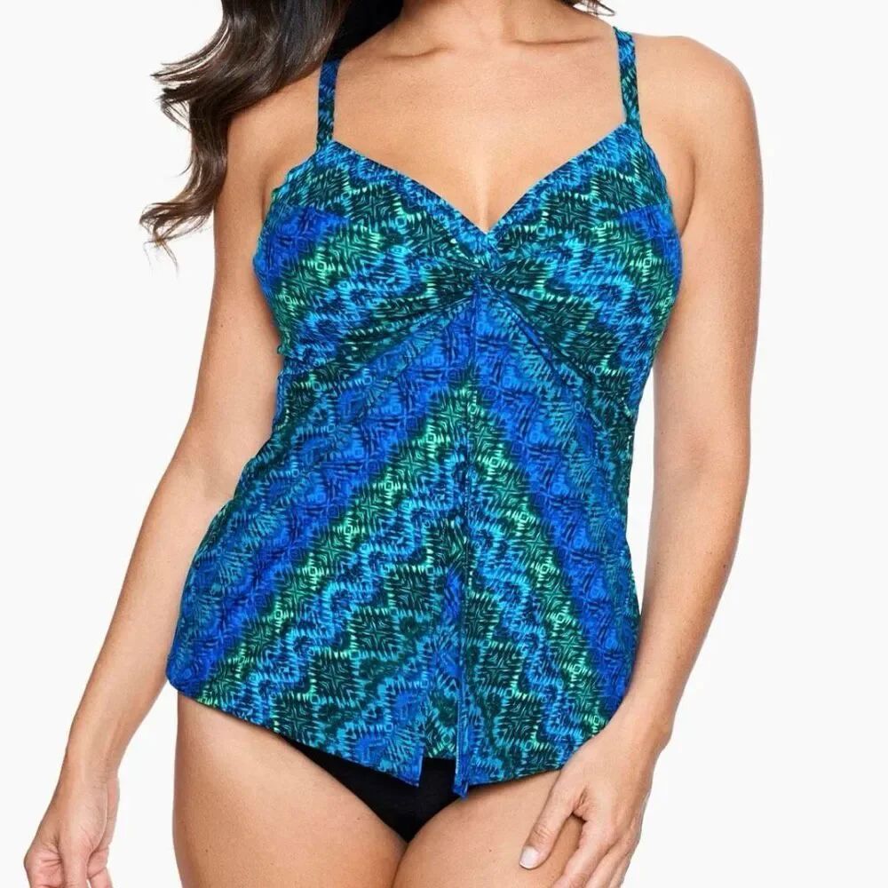 Miraclesuit Love Knot Tankini Top in Ocean Ombré 14